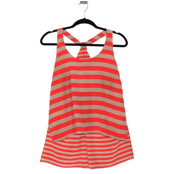 BCBGMaxAzria 100% Silk Tank Top Striped Top Size M - Picture 1 of 9